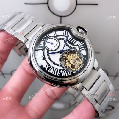 Best Replica Cartier Ballon Bleu Tourbillon Stainless Steel Watch 45mm